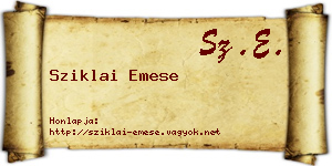 Sziklai Emese névjegykártya