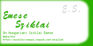 emese sziklai business card